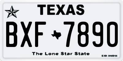 TX license plate BXF7890