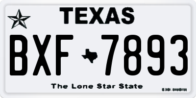 TX license plate BXF7893