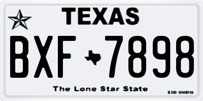 TX license plate BXF7898