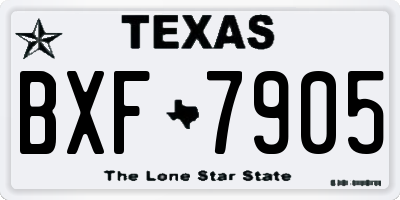TX license plate BXF7905