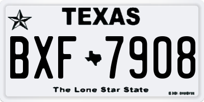 TX license plate BXF7908