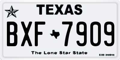 TX license plate BXF7909