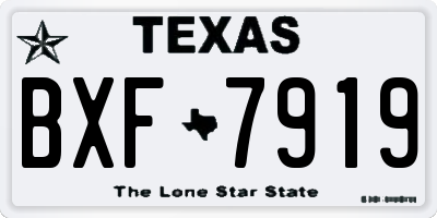 TX license plate BXF7919