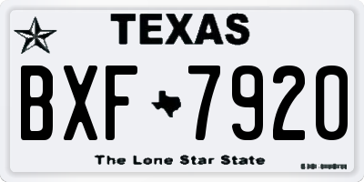 TX license plate BXF7920