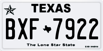 TX license plate BXF7922