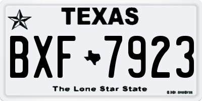 TX license plate BXF7923