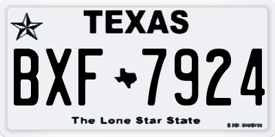 TX license plate BXF7924