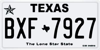 TX license plate BXF7927