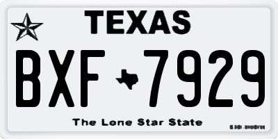 TX license plate BXF7929