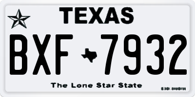 TX license plate BXF7932