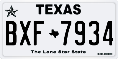 TX license plate BXF7934