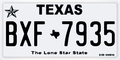 TX license plate BXF7935