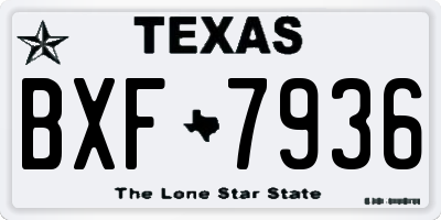 TX license plate BXF7936