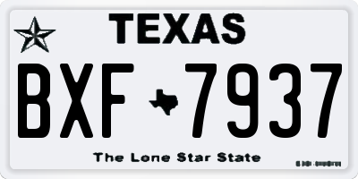 TX license plate BXF7937
