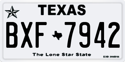 TX license plate BXF7942
