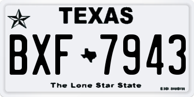 TX license plate BXF7943