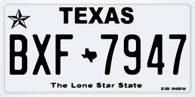 TX license plate BXF7947