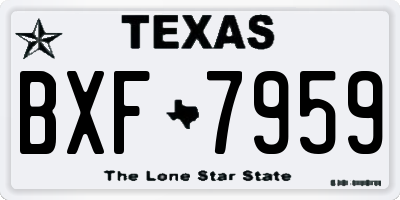 TX license plate BXF7959