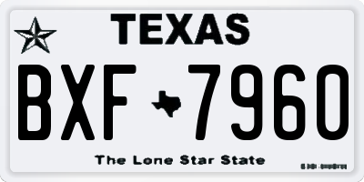 TX license plate BXF7960