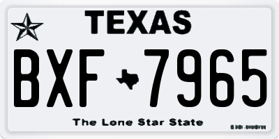 TX license plate BXF7965
