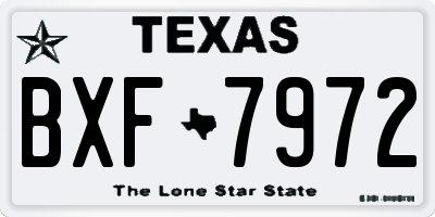 TX license plate BXF7972