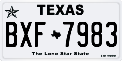 TX license plate BXF7983