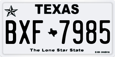 TX license plate BXF7985