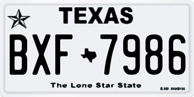 TX license plate BXF7986