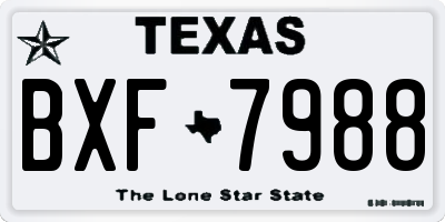 TX license plate BXF7988