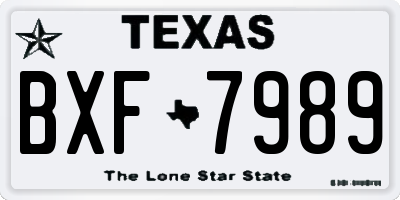 TX license plate BXF7989