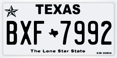 TX license plate BXF7992