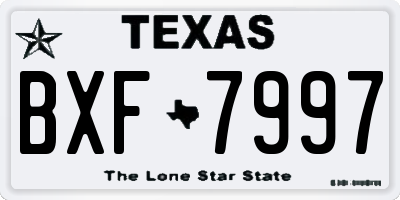 TX license plate BXF7997