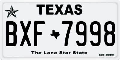 TX license plate BXF7998