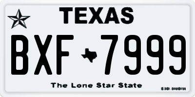 TX license plate BXF7999