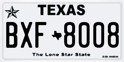 TX license plate BXF8008