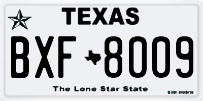 TX license plate BXF8009