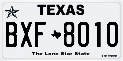 TX license plate BXF8010