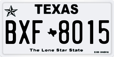 TX license plate BXF8015
