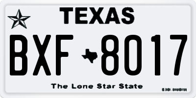 TX license plate BXF8017