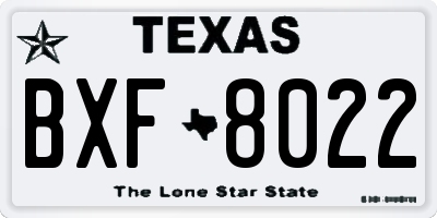 TX license plate BXF8022