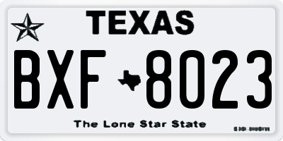 TX license plate BXF8023
