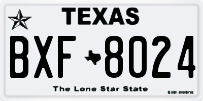 TX license plate BXF8024