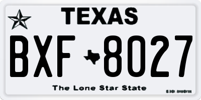 TX license plate BXF8027