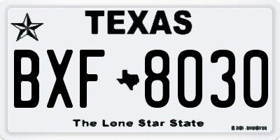 TX license plate BXF8030