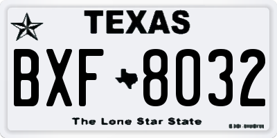 TX license plate BXF8032