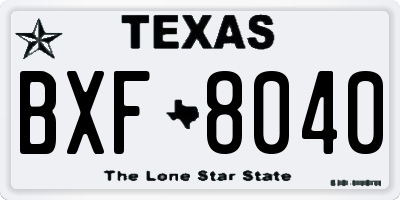 TX license plate BXF8040