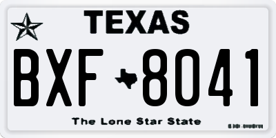 TX license plate BXF8041