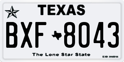 TX license plate BXF8043