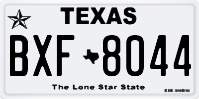 TX license plate BXF8044