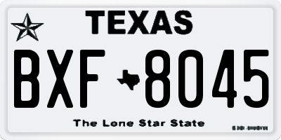 TX license plate BXF8045